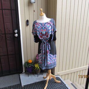 #469  NEW WOMAN'S COLORFUL DESIGNED DRESS BY SANGRIA  (SIZE 16)